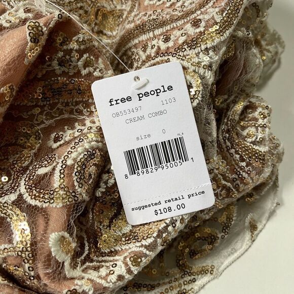 Free People NWT Night Shimmers Sequins Dress 0 - Picture 4 of 10